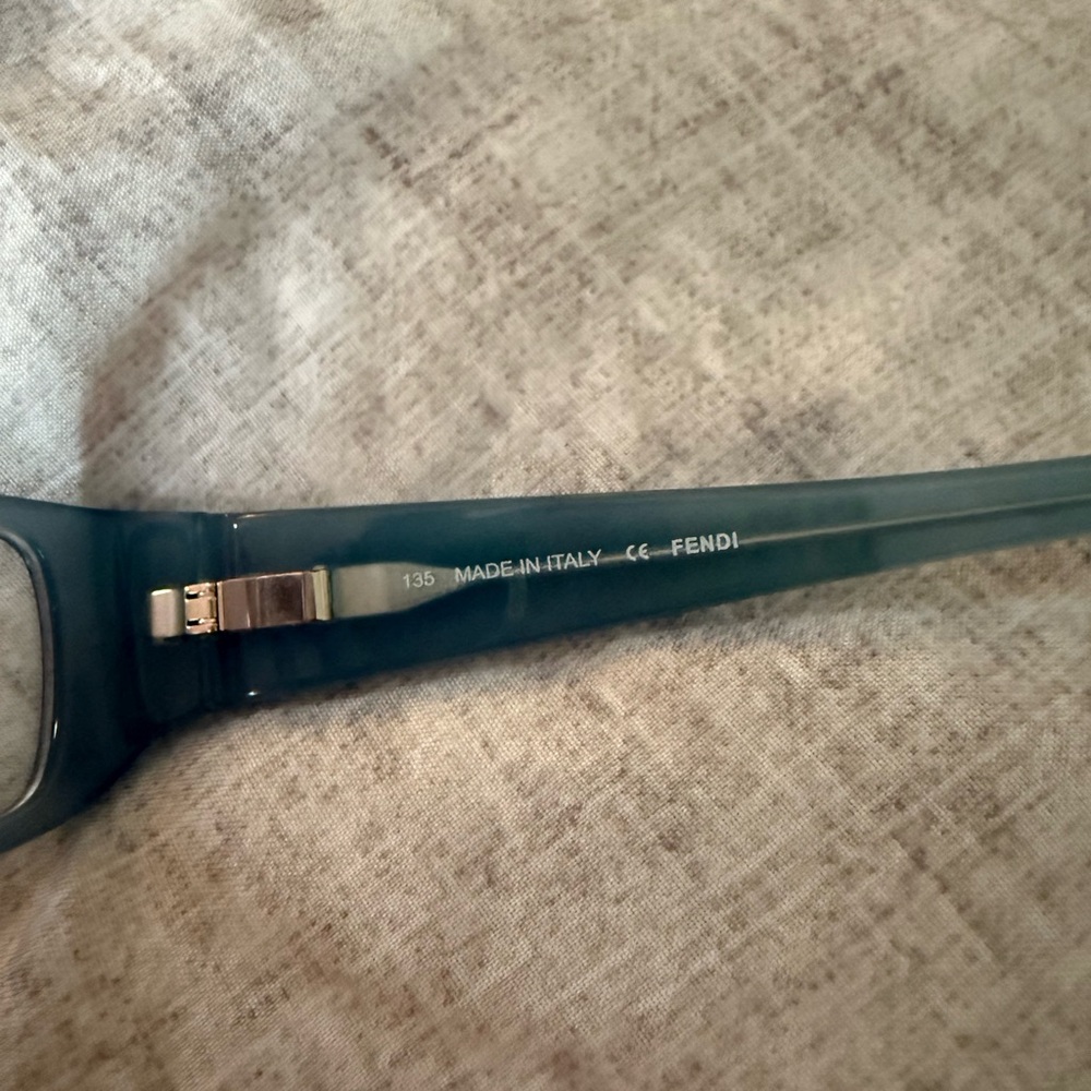 Fendi Blue Rectangular Glasses with Glossy Finish - Picture 6 of 6